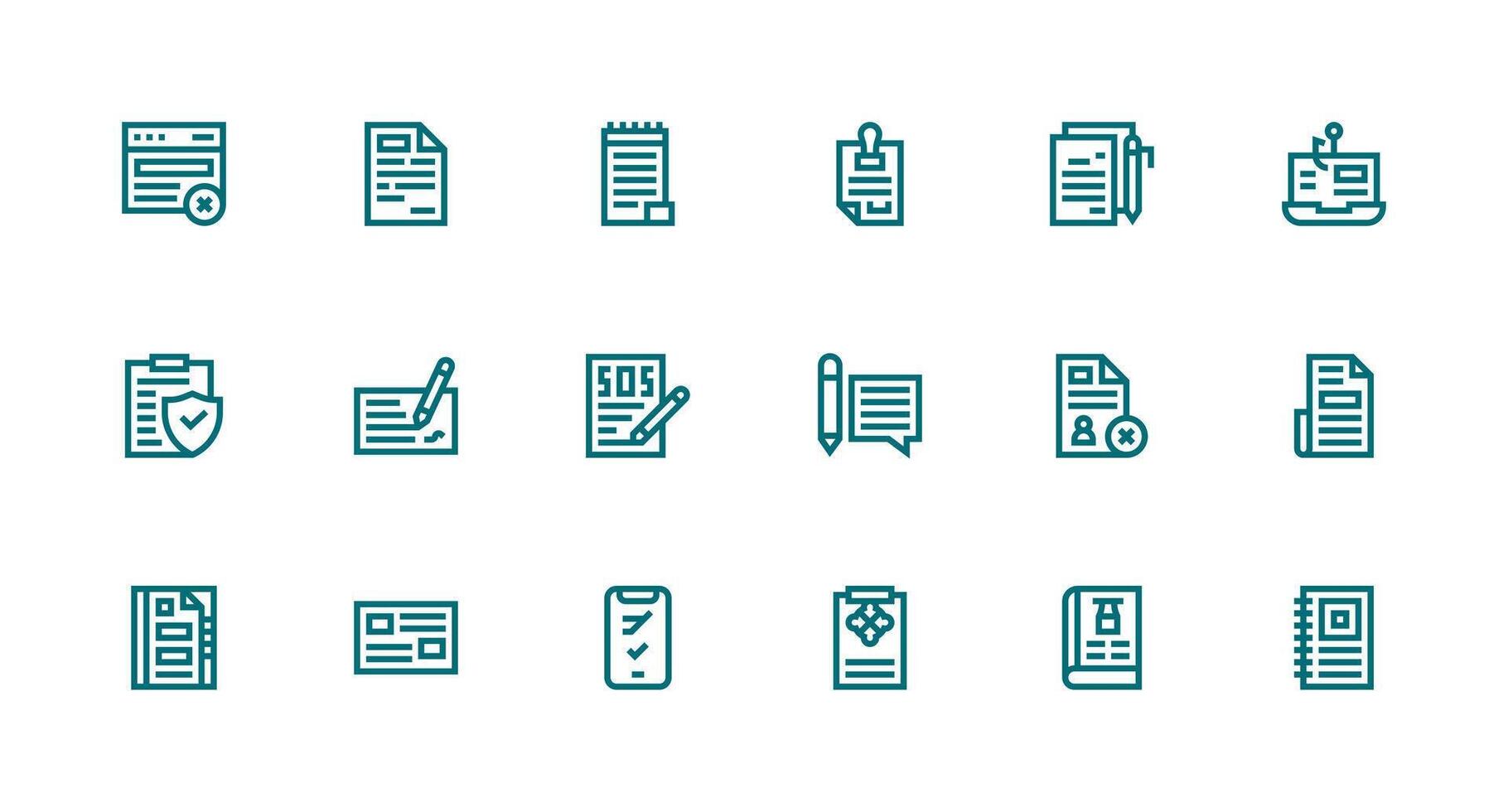 18 Strong Stroke Line Designs for Form Icons Clean Icon Set Icon Pack for UI Projects vector