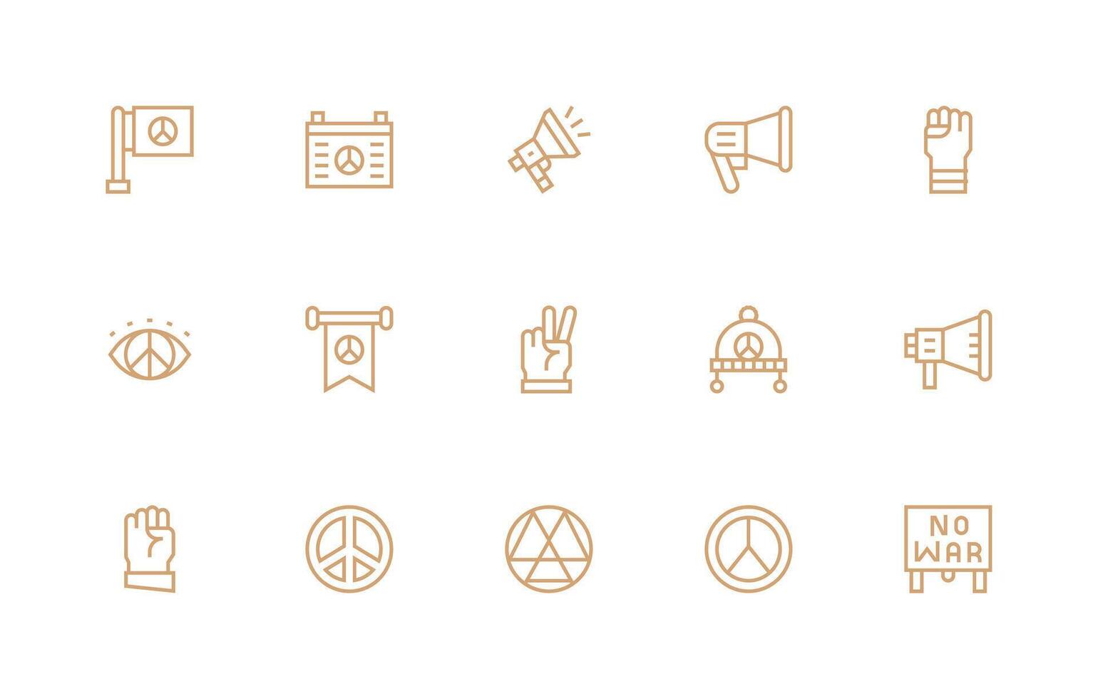 Protest featuring 15 Icons in Regular Line Design Icon Pack for UI vector
