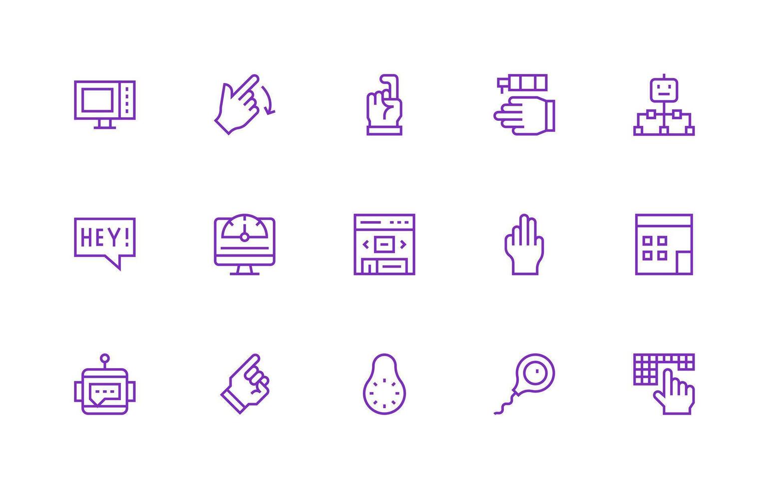 Interface Icon Collection with 15 Regular Line Designs Icon Collection Set vector
