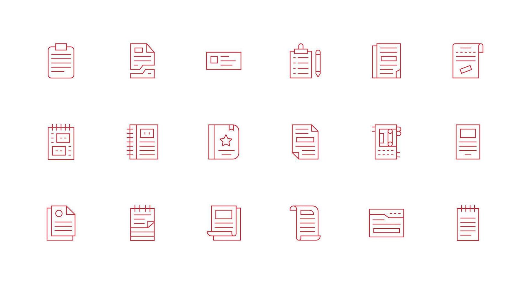 Memo Icon Collection with 18 Minimal Line Designs Dashboard Icon Series vector