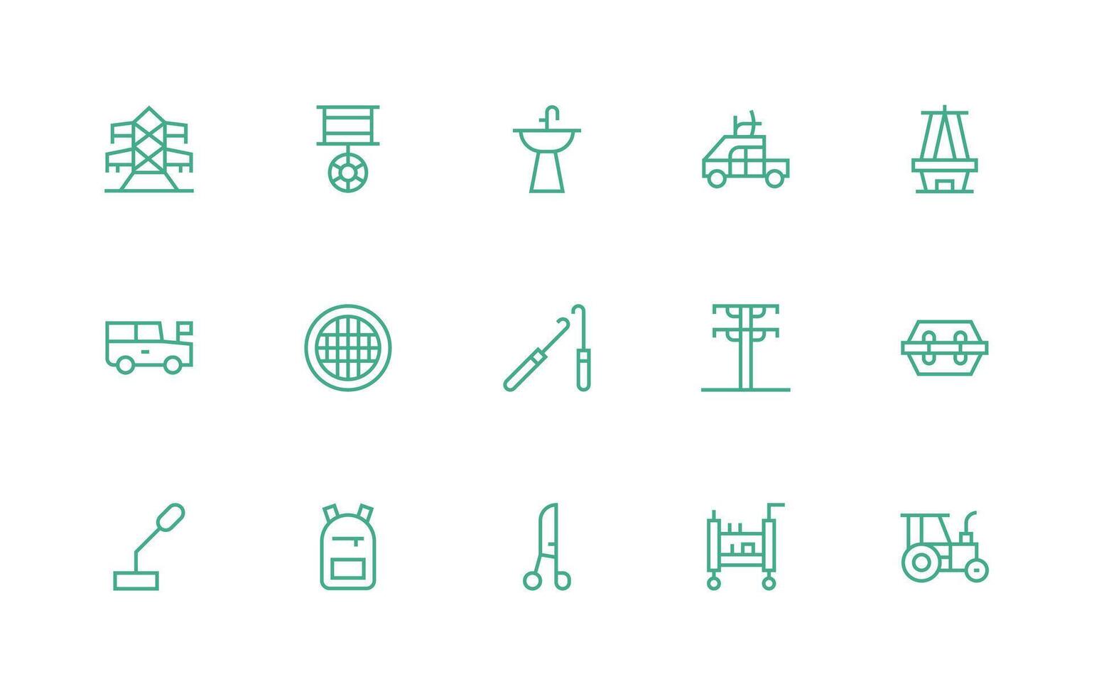 15 Regular Line Icons for Utility Graphics Core Icon Collection for Daily Tasks vector