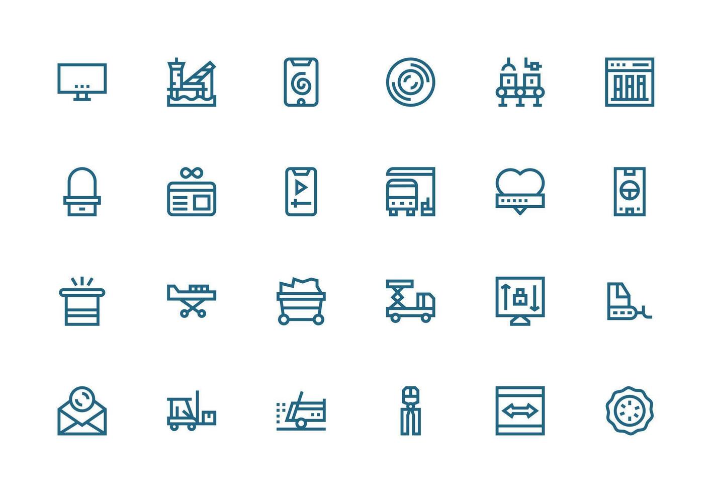 Thick Line Line Icons from Loading Set with 24 Vectors Scalable Icon Pack