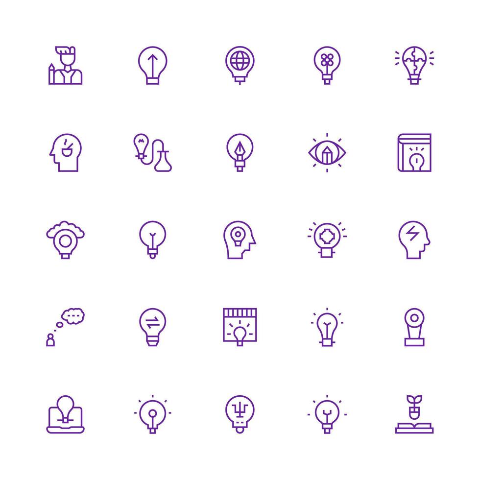 Inspiration Set with 25 Medium Stroke Outline Icons Scalable Icons for Cross-Platform Interfaces vector