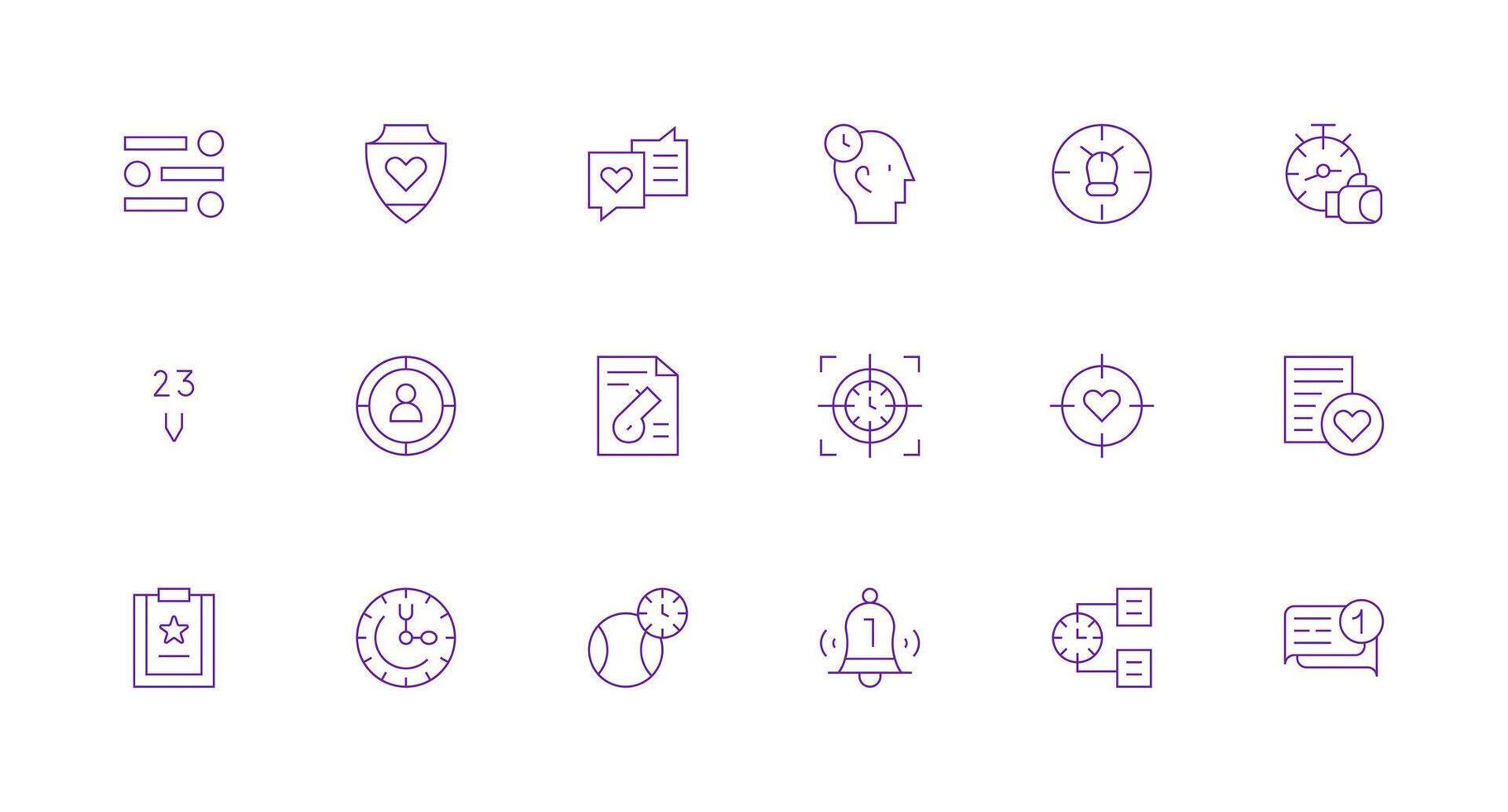 18 Priority Icons in Minimal Line Aesthetic Editable Icon Collection vector