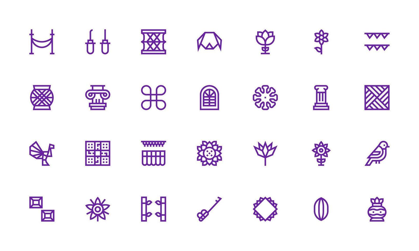 28 Bold Line Style Icons from Decorative Collection Full Icon Library for UI Designers vector