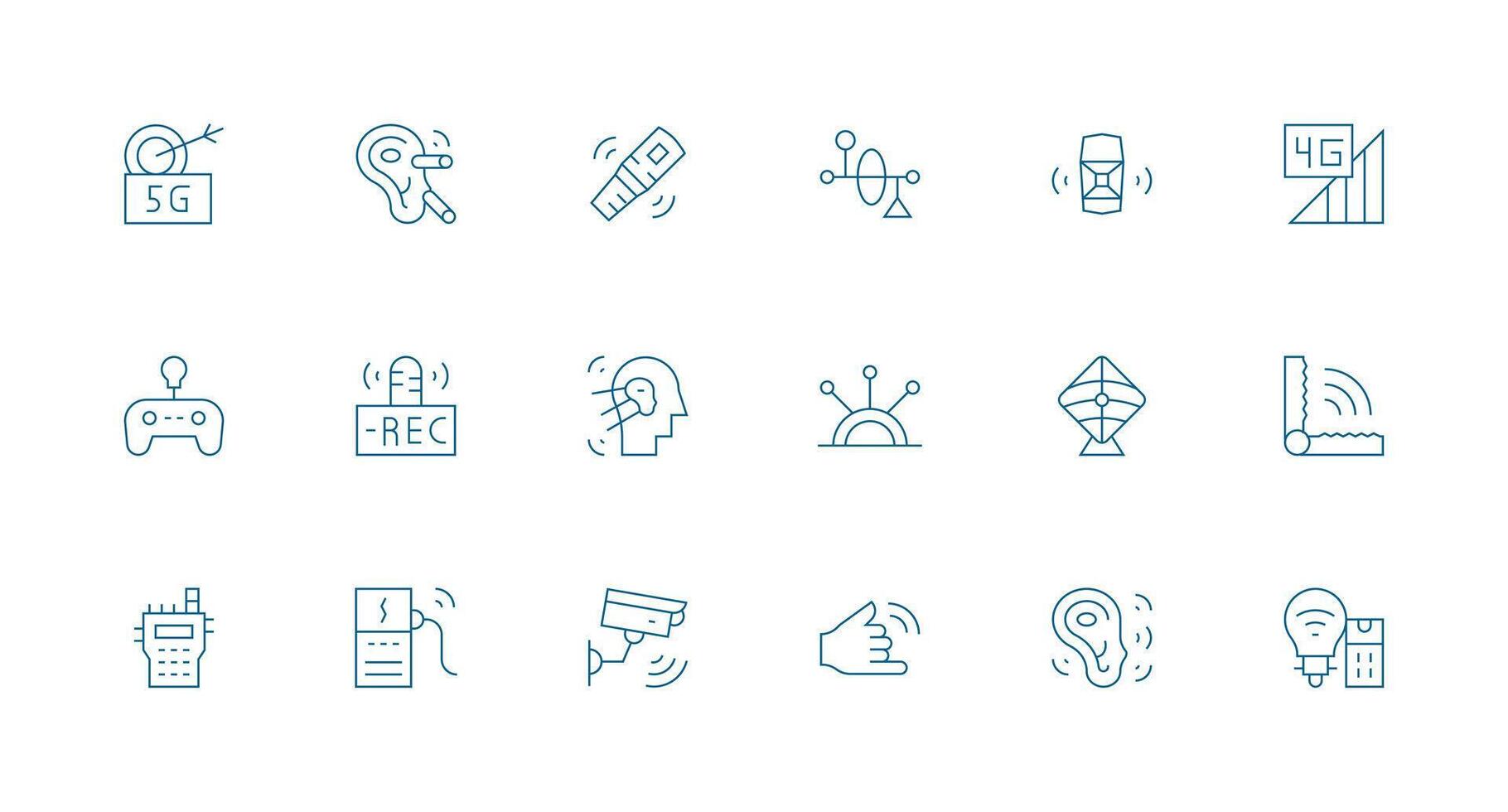 Wireless featuring 18 Icons in Minimal Line Design Digital Product Icons for Fast Delivery vector