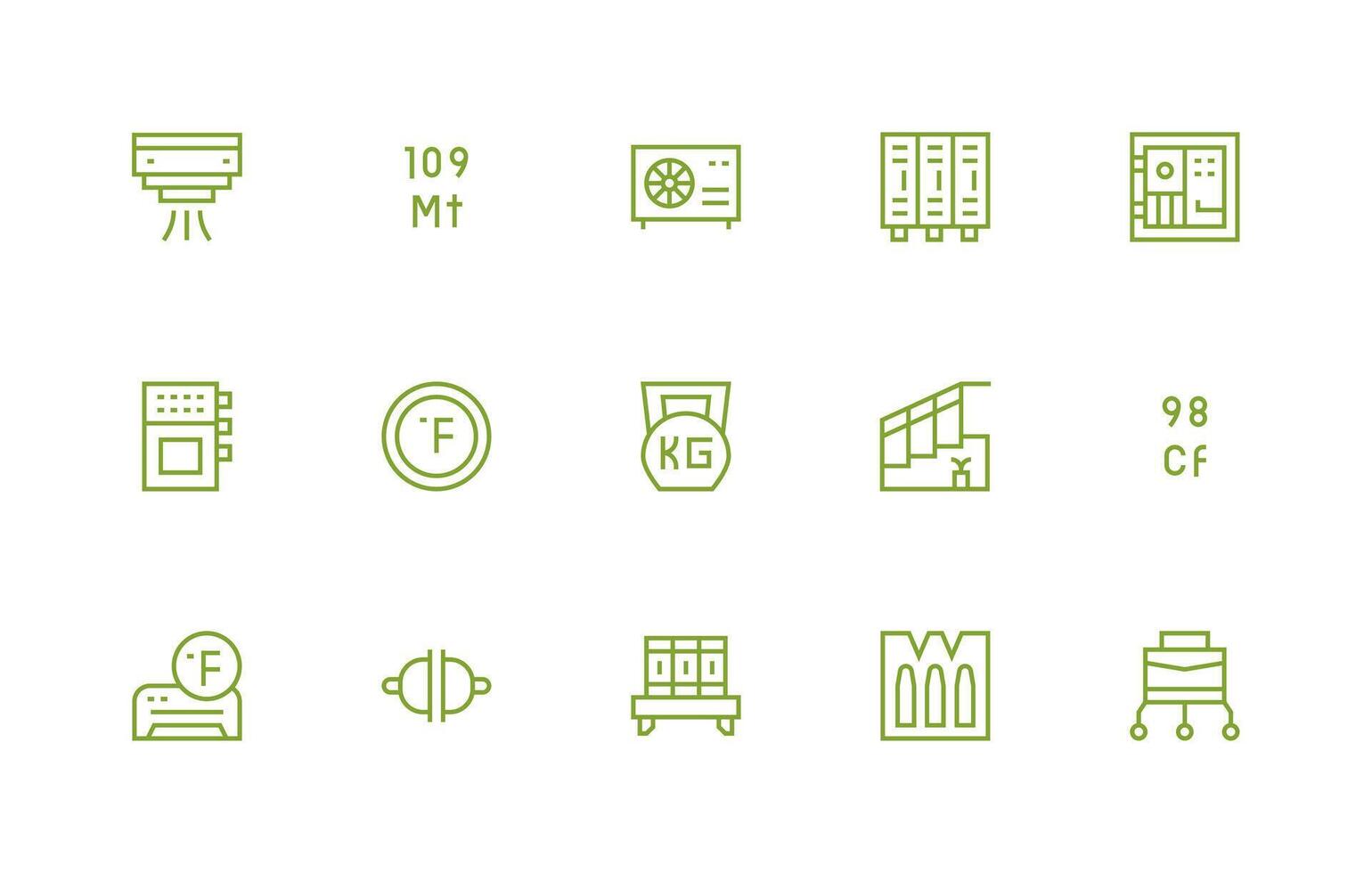 Regular Line Icons from Unit Set with 15 Vectors Icon Set for Web