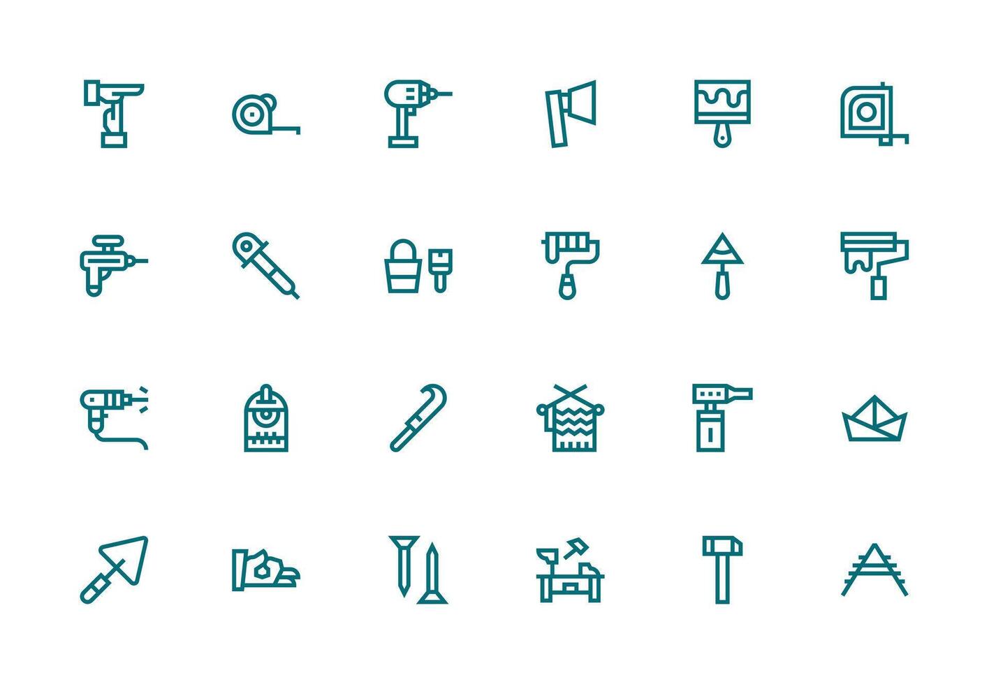 Diy Set with 24 Thick Line Line Icons Design Ready Icon Set for Teams vector