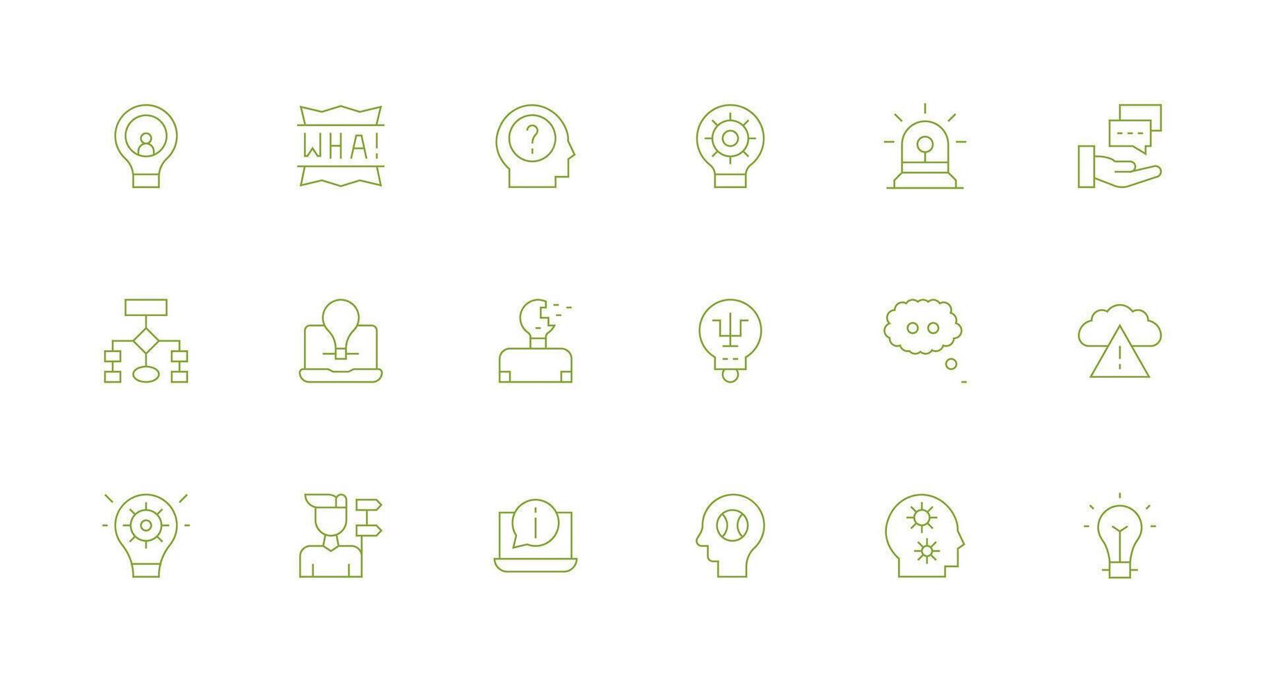 18 Icons for Problem Solving in Minimal Line Format Scalable Icons for Cross-Platform Interfaces vector