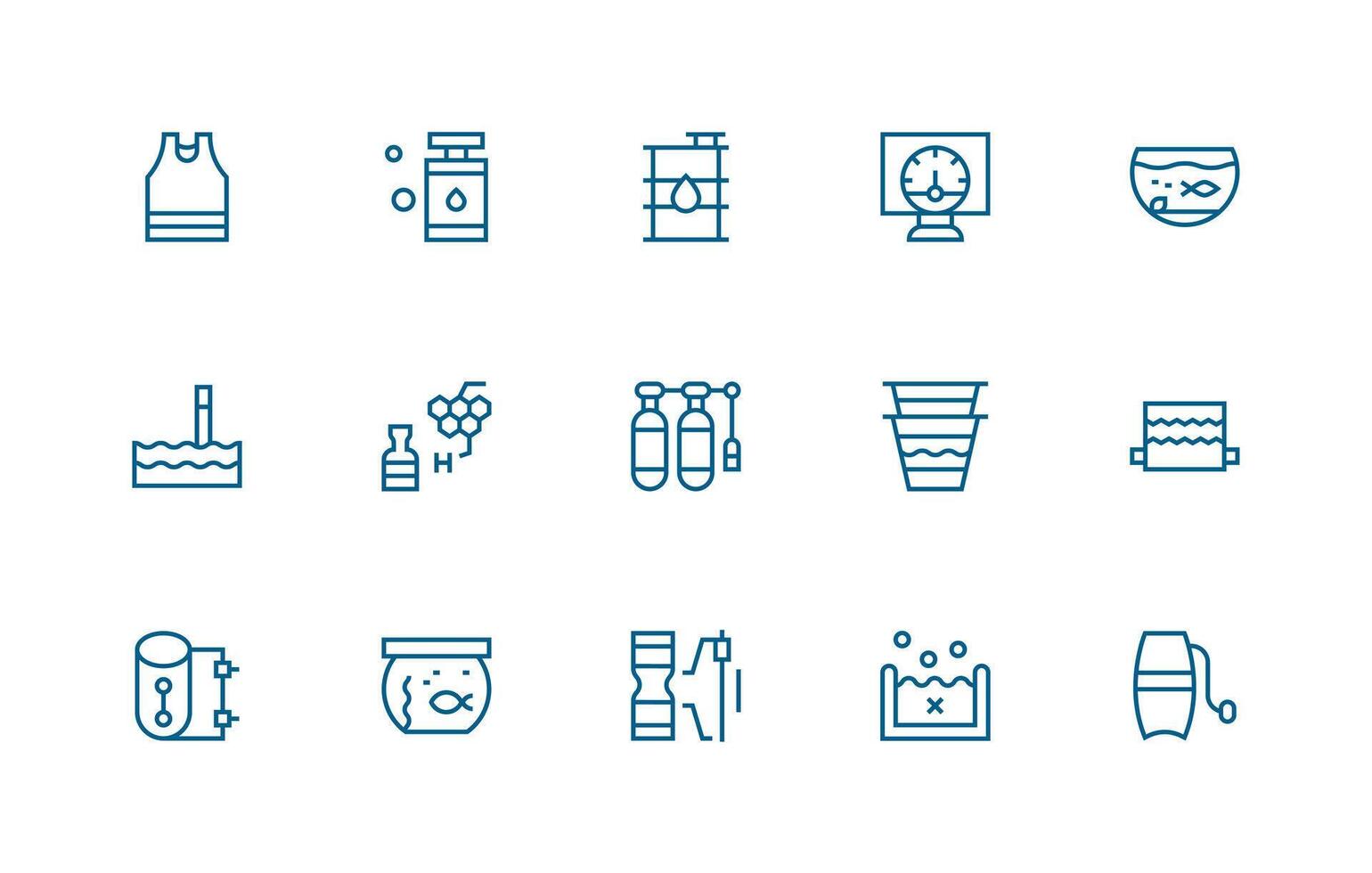Tank Design Icons featuring 15 in Regular Line Style User Interface Icons for Digital Products vector