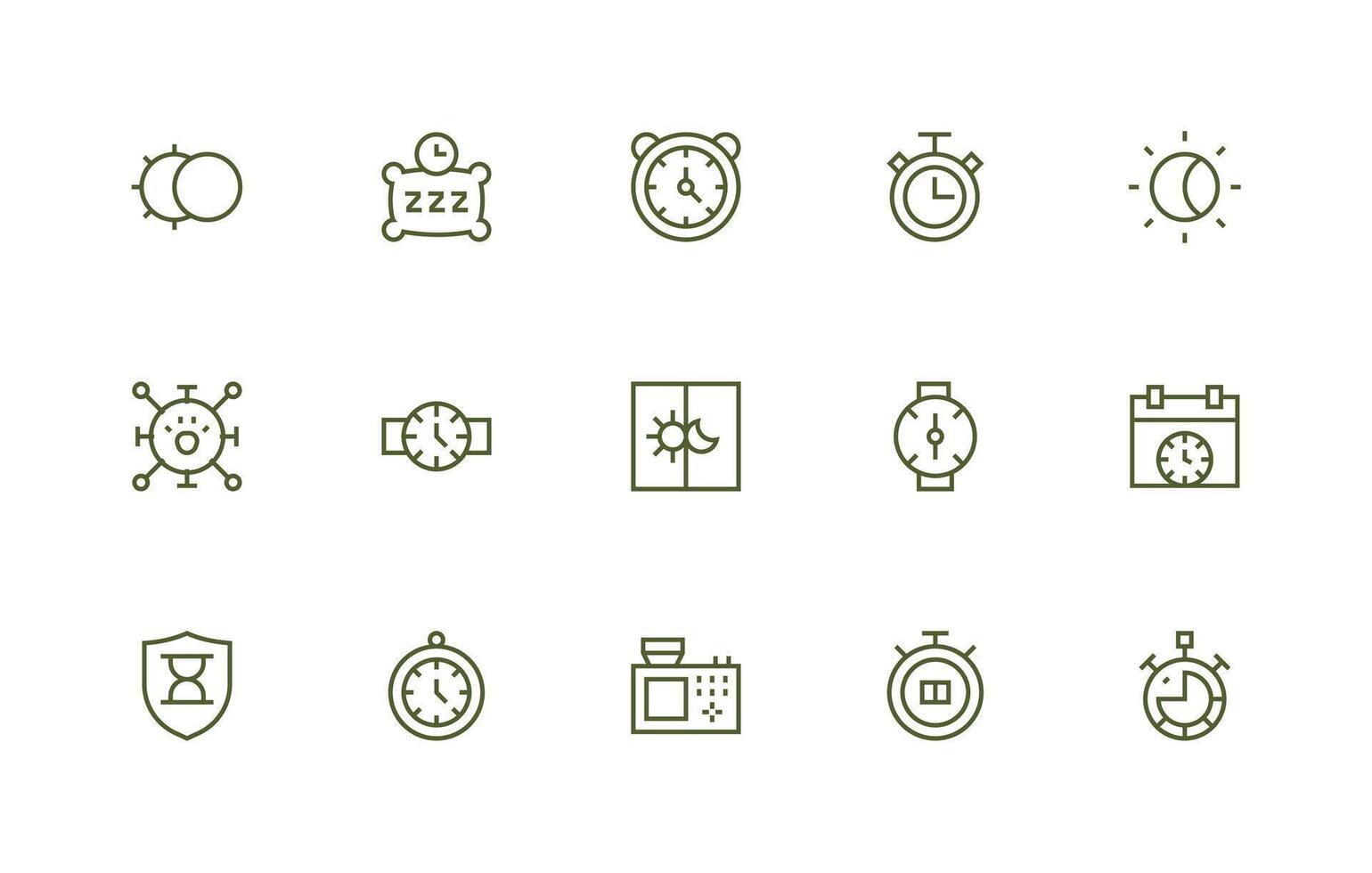 15 Icons for Timer in Regular Line Format Smart Icon Collection vector
