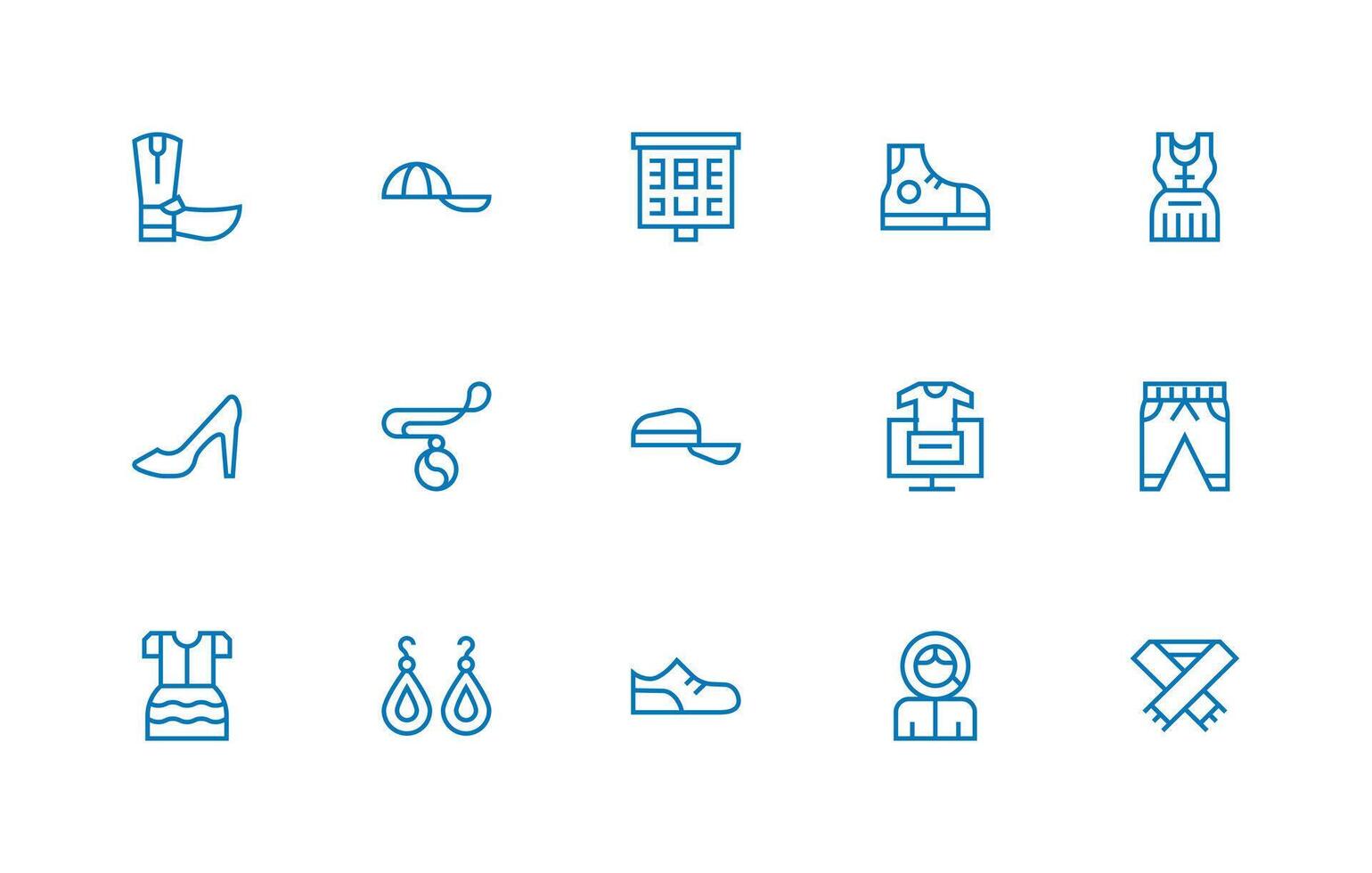 15 Regular Line Icons for Fashion Graphics Quick Access Icons for UI Development vector