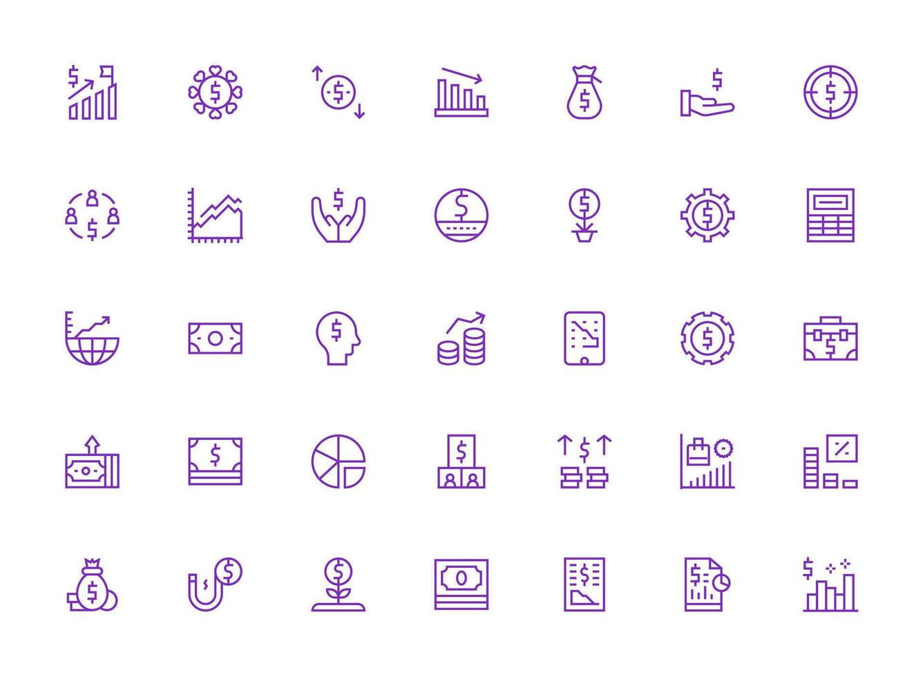 Revenue including 35 Regular Clean Line Illustrations Customizable Icon Series for Mobile Screens vector