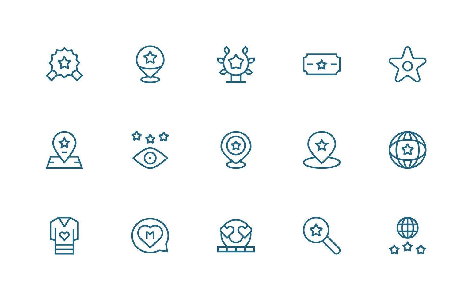 Recommended Icon Set with 15 Regular Line Graphics Standard Icon Pack vector