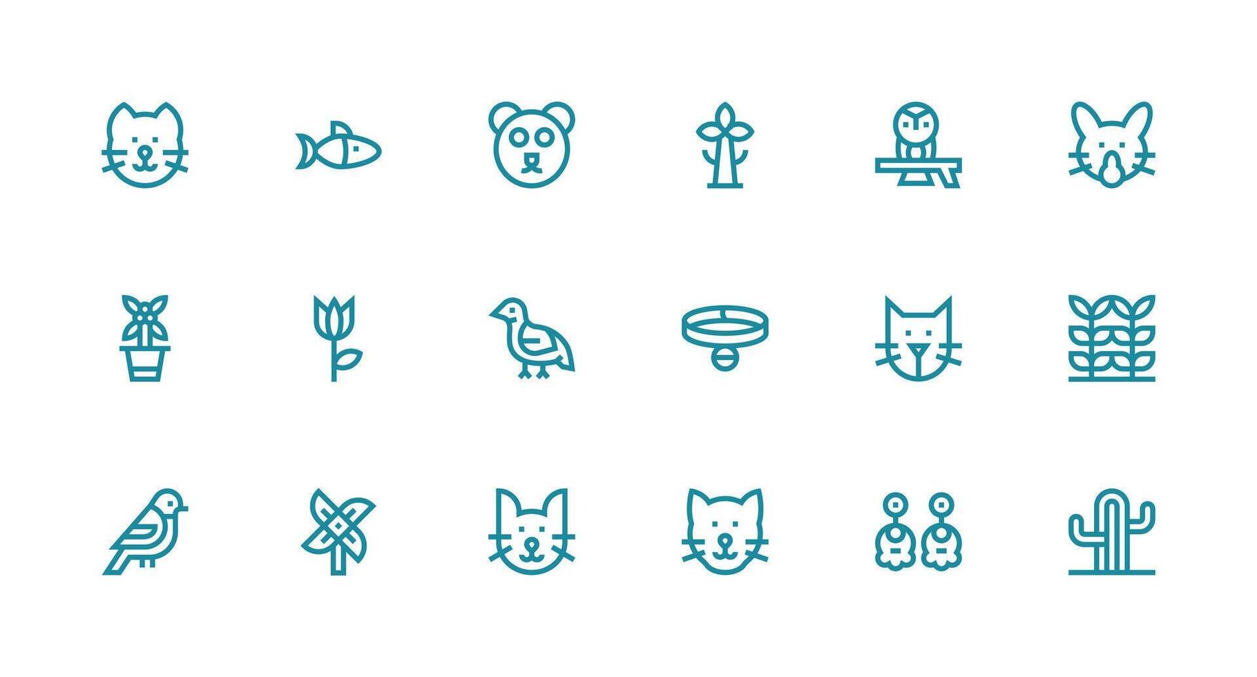 18 Strong Stroke Line Vectors for Simple Design Theme Style Icon Set