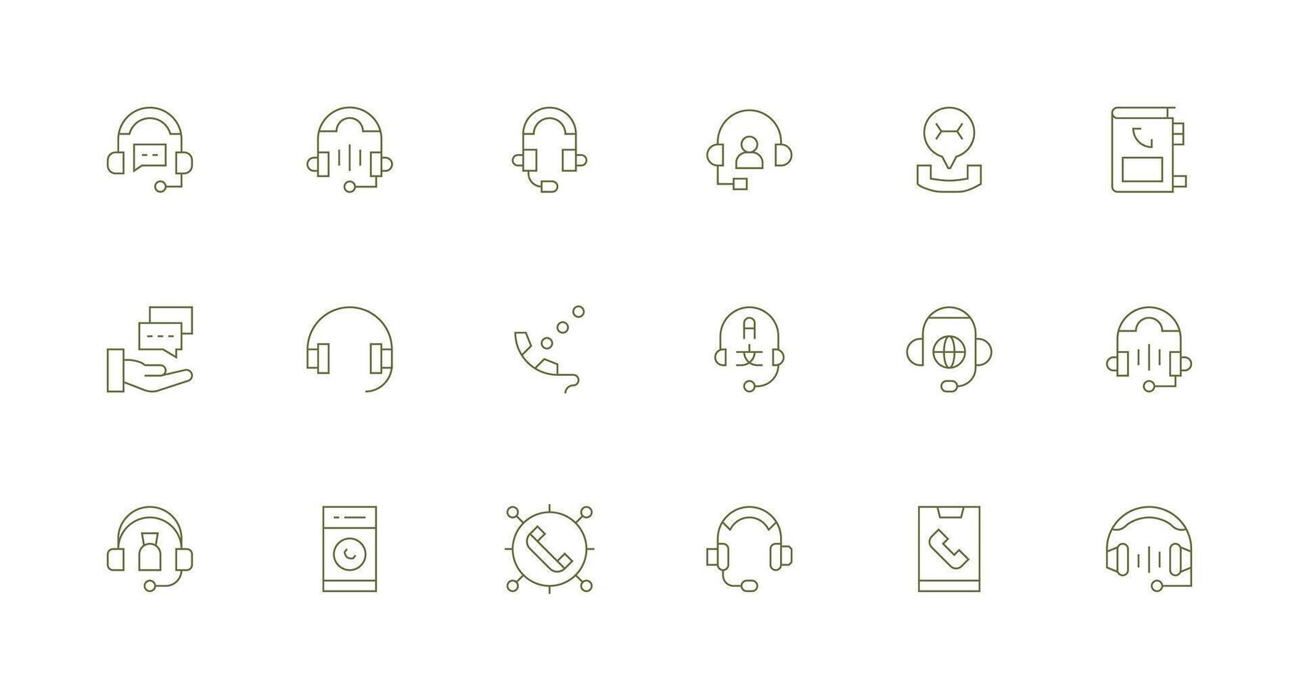 Hotline Icon Set with 18 Minimal Line Graphics Reusable Icon Set vector