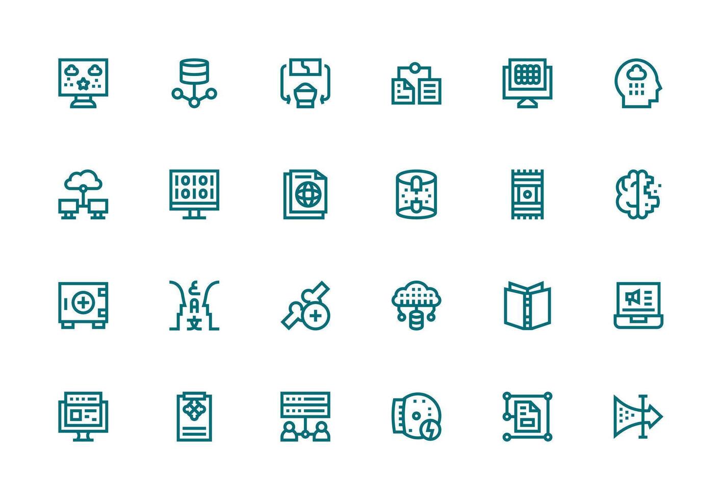 24 Thick Line Line Style Icons from Information Technology Collection Flexible Icon System for Web Interfaces vector