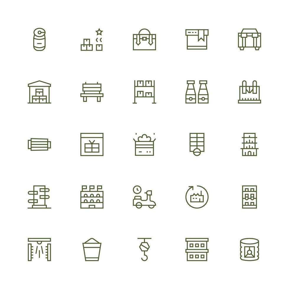 25 Icons for Logistic in Medium Stroke Outline Format Customizable Icon Series for Mobile Screens vector