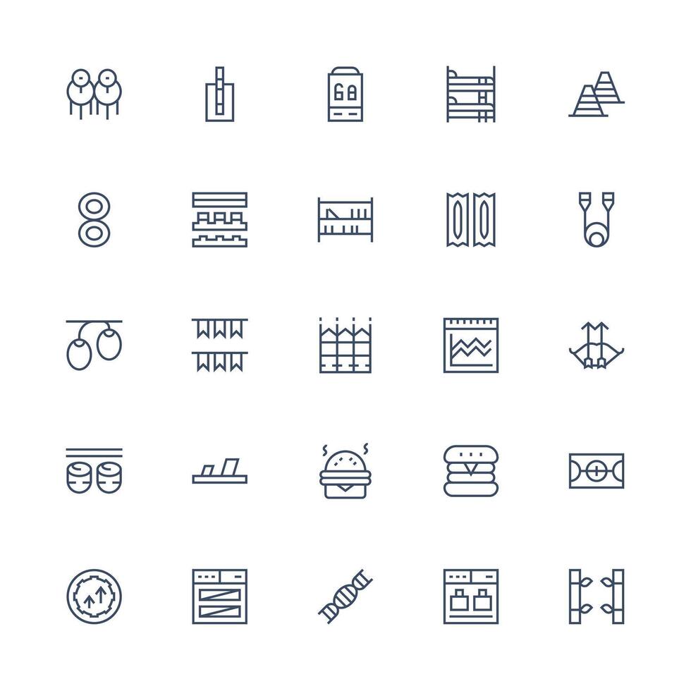 25 Medium Stroke Outline Icons for Double Graphics Design Ready Icon Set for Teams vector