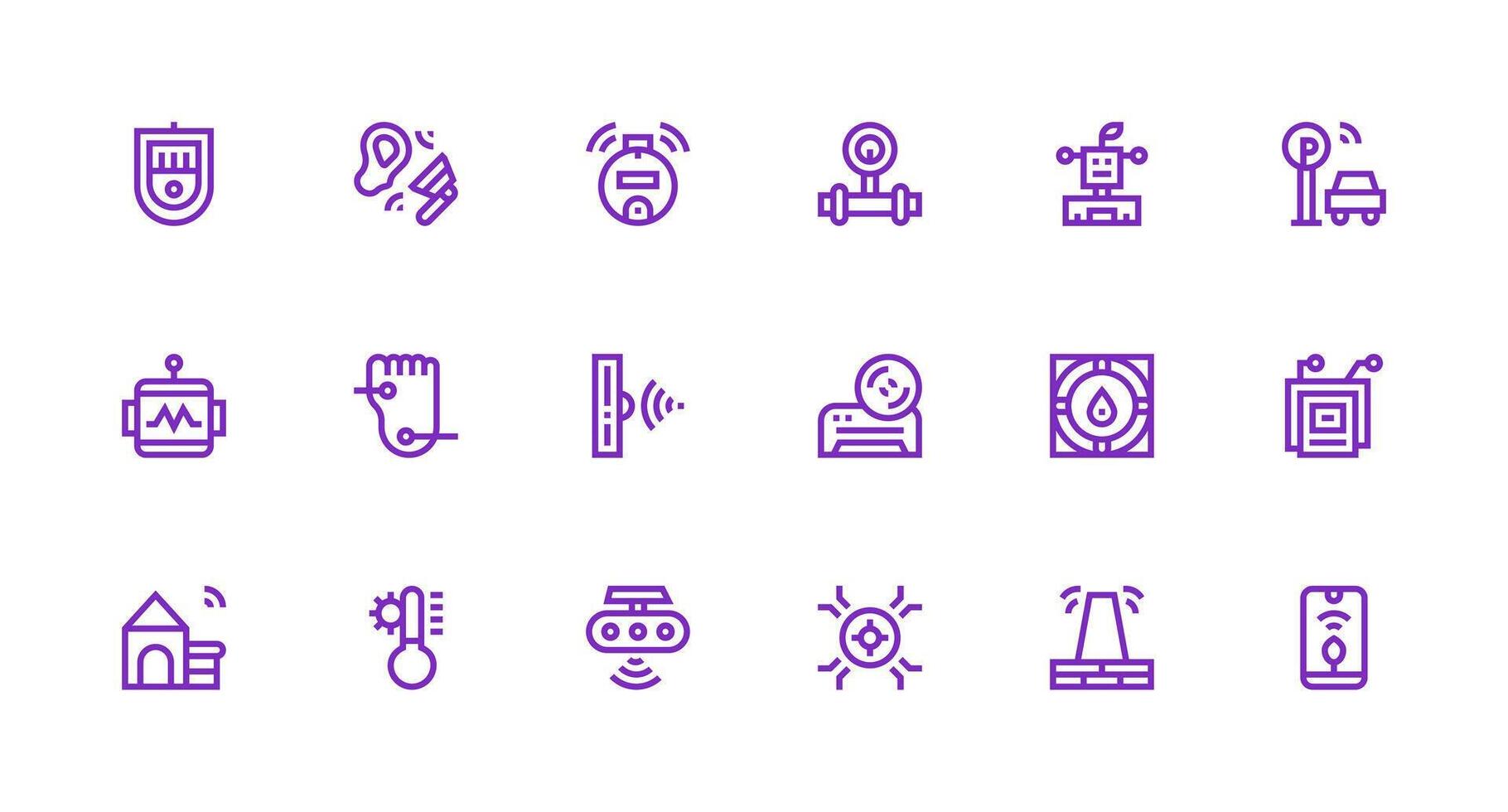 Sensor featuring 18 Icons in Strong Stroke Line Design Icon Pack for Various Themes vector