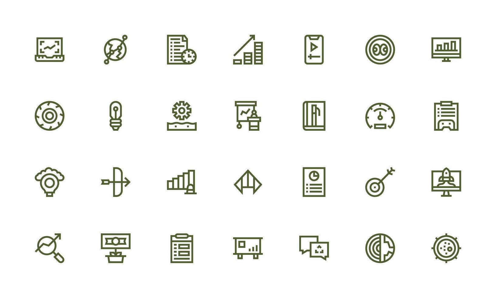 Progress Set with 28 Bold Line Icons Layout Icon Collection vector