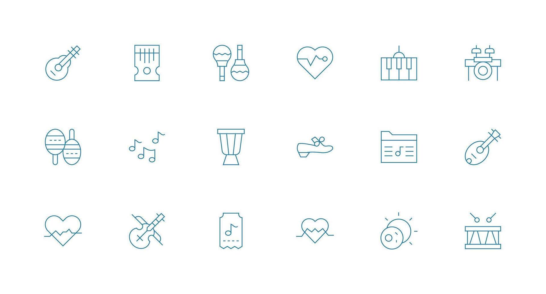 Minimal Line Icons from Rhythm Set with 18 Vectors Style Icon Set