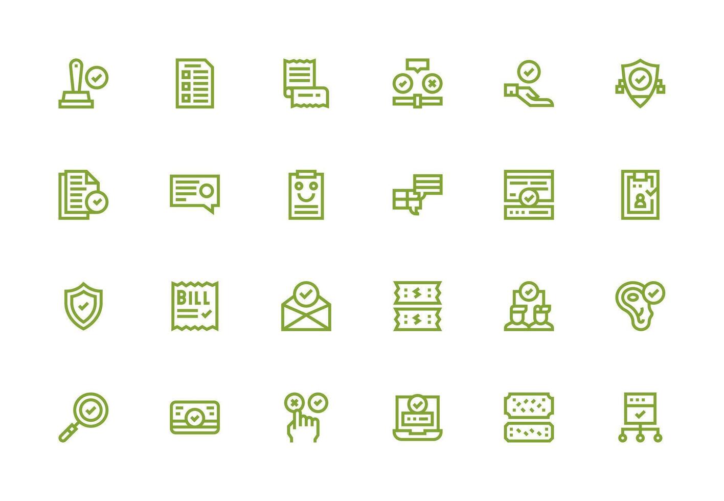 Thick Line Line Icons from Confirmation Set with 24 Vectors Neatly Designed Icons for Web Platforms