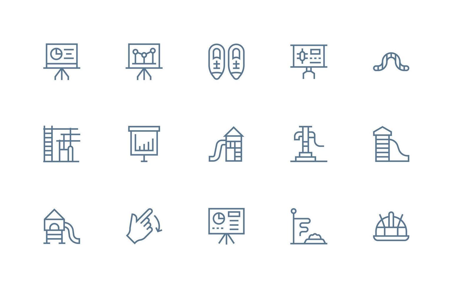 15 Regular Line Style Icons from Slide Collection Functional Icon Series vector