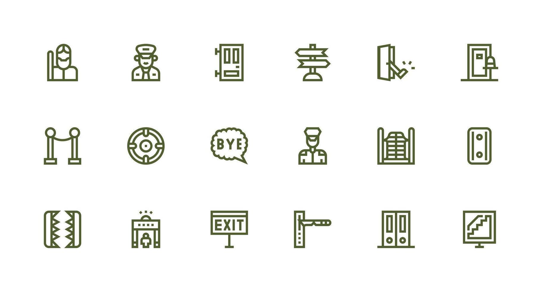 Exit featuring 18 Icons in Strong Stroke Line Design Interface Icon Collection for Daily Projects vector