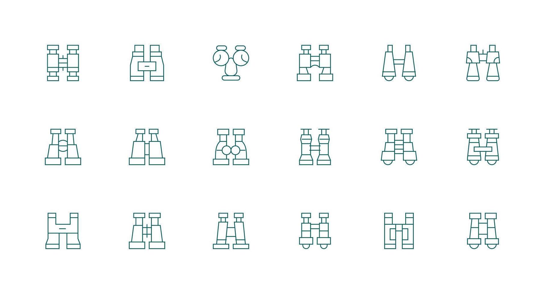 18 Minimal Line Icons for Spotting Scope Graphics Icon Pack for UI vector