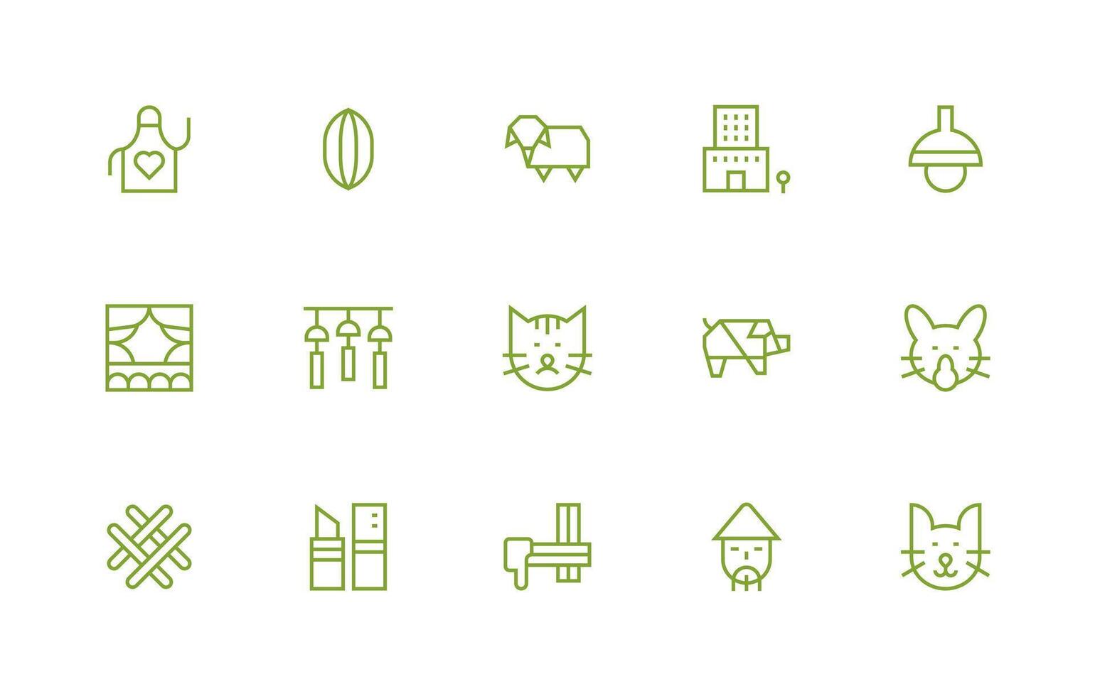 15 Regular Line Designs for Minimalist Icons Pixel Perfect Icons for Modern Apps vector