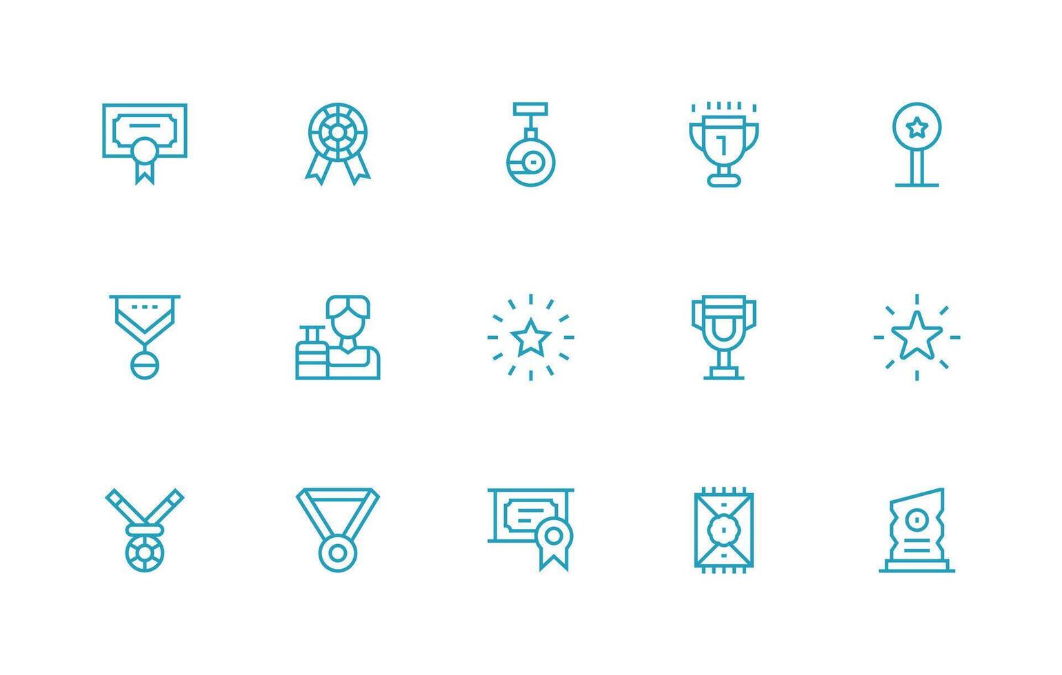 15 Regular Line Designs for Accolade Icons Reusable Icon Set vector