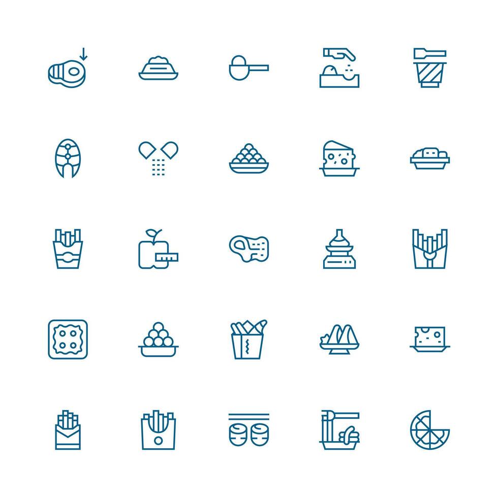 Portion Set with 25 Medium Stroke Outline Icons UI and UX Focused Icon Collection vector