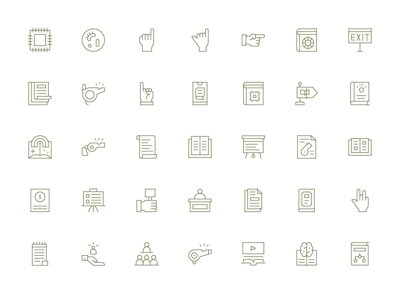 35 Light Line Style Icons from Instruction Collection Clean Icon Set Icon Pack for UI Projects vector