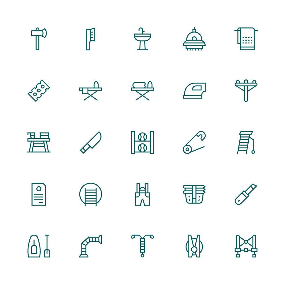 25 Medium Stroke Outline Vectors for Utility Theme Clean Icon Collection for Web Use