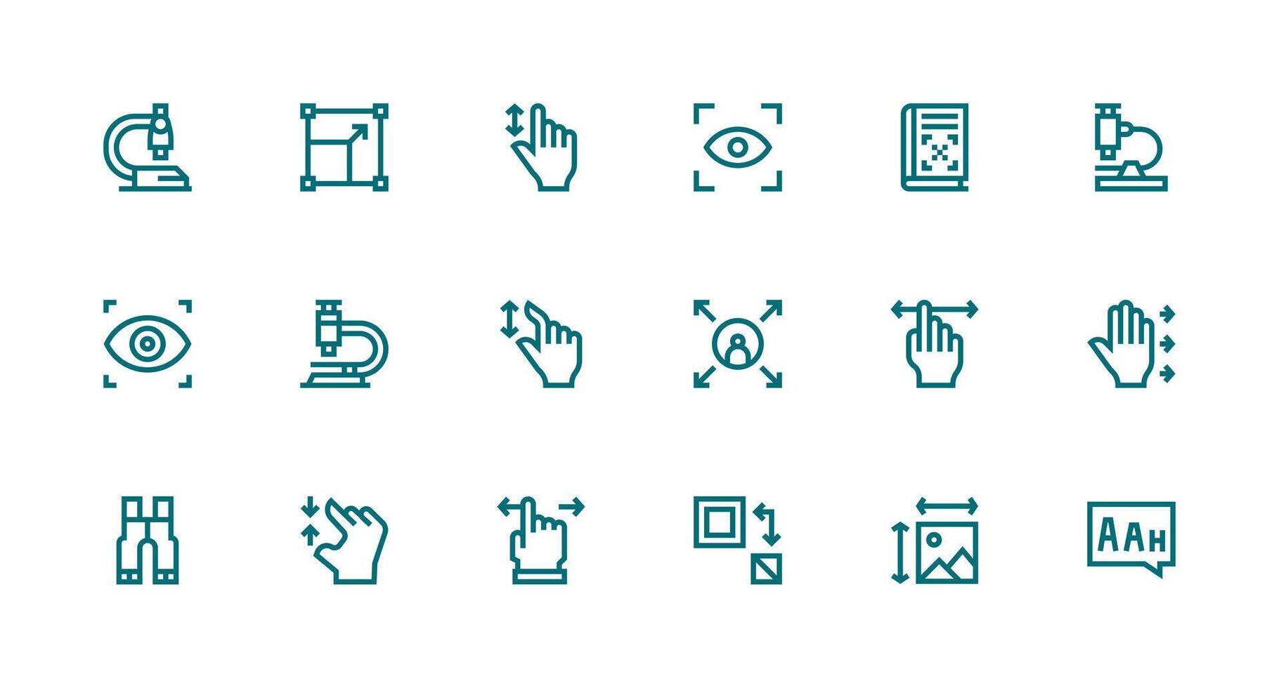 Strong Stroke Line Style Magnify Icons with 18 Vectors Icon Pack for UI