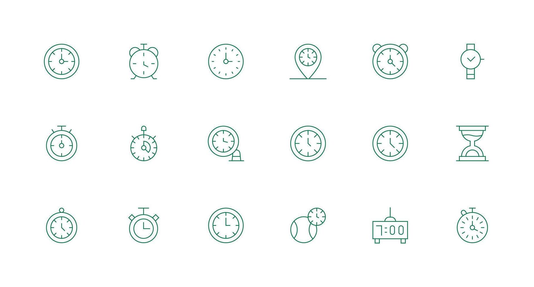 Punctuality including 18 Minimal Line Illustrations Multi-Purpose Icon Set vector