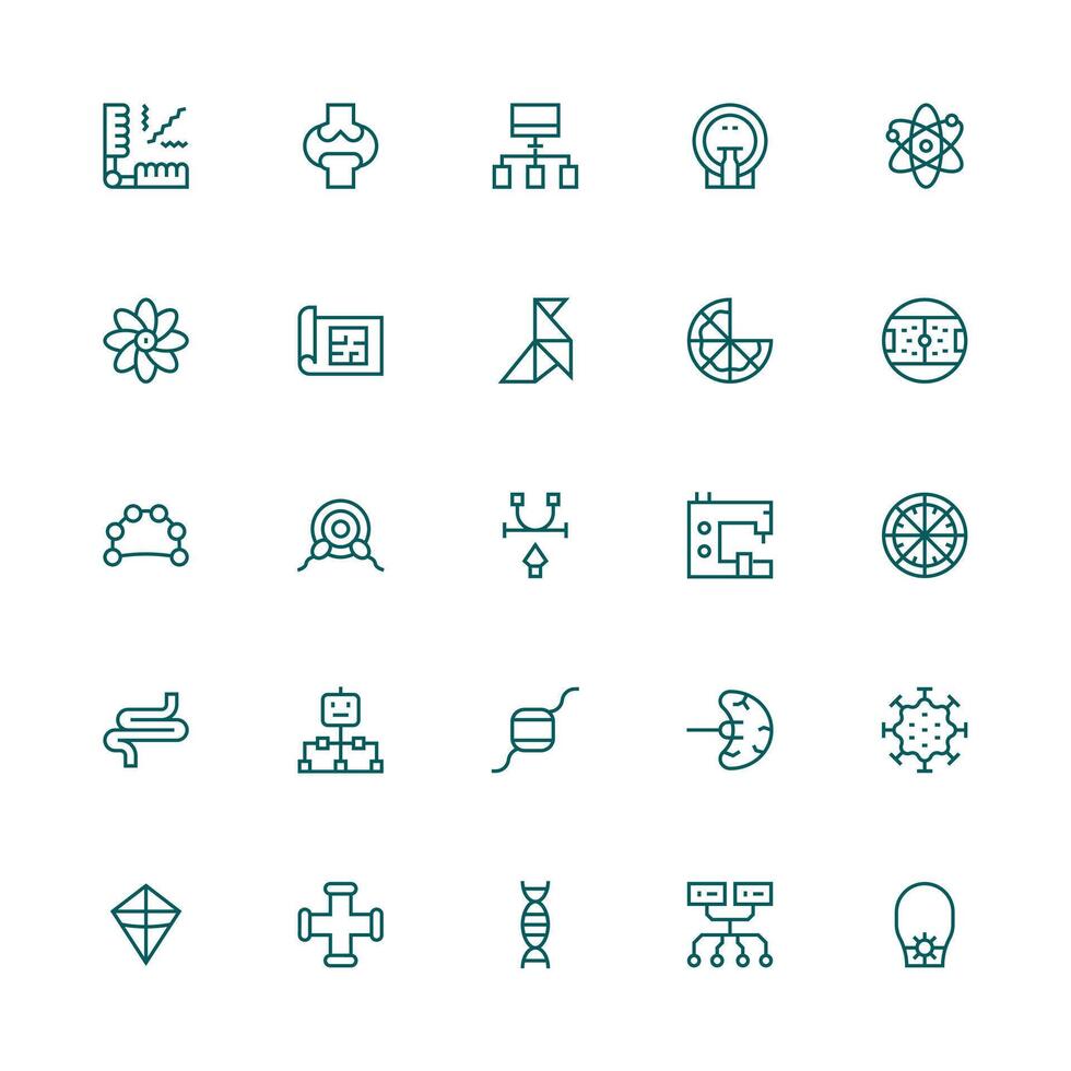25 Medium Stroke Outline Icons for Diagram Graphics Clean Icon Collection for Web Use vector