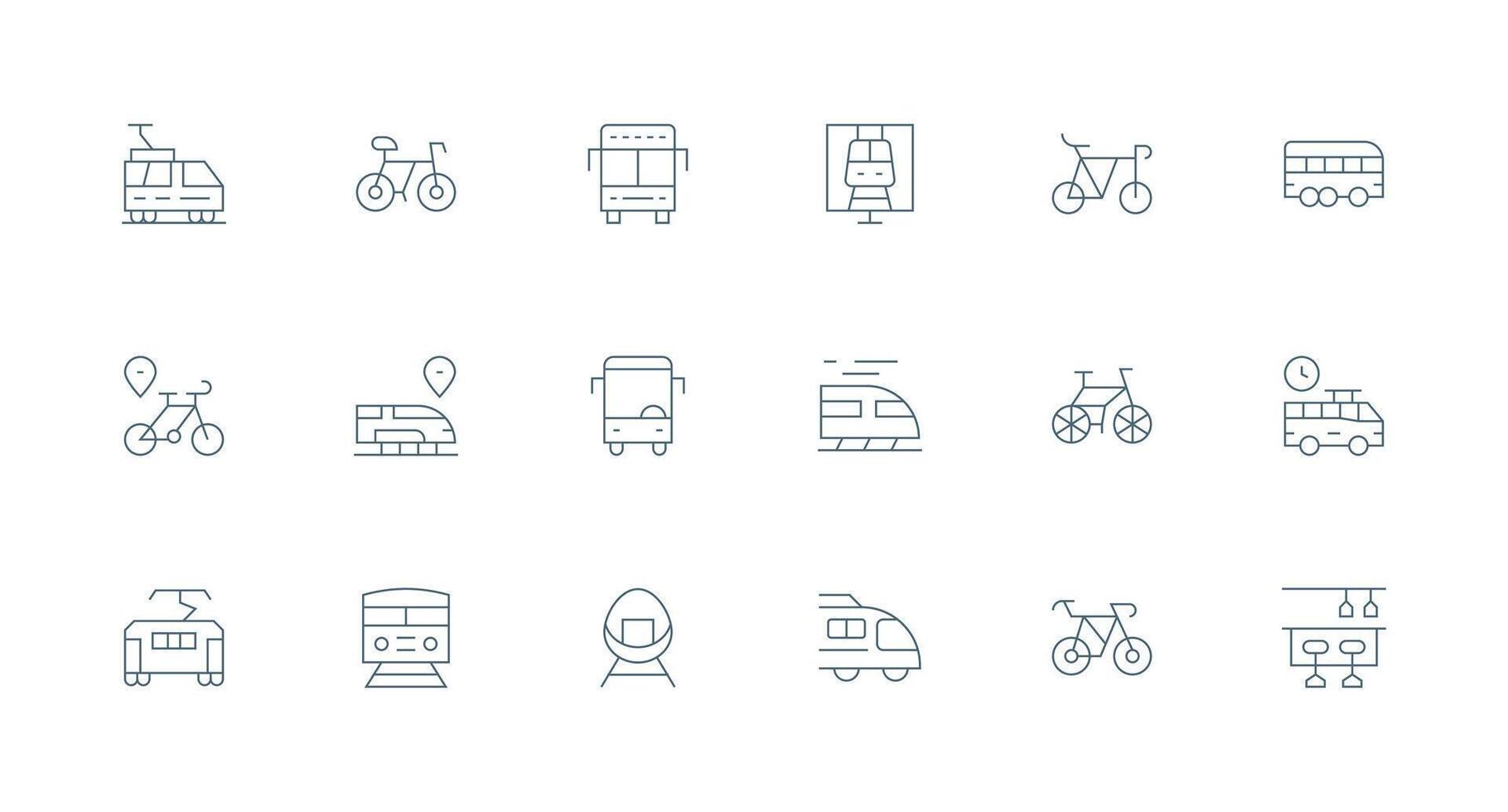 Commuter Icon Collection with 18 Minimal Line Designs Icons Built for Visual Consistency Pack vector
