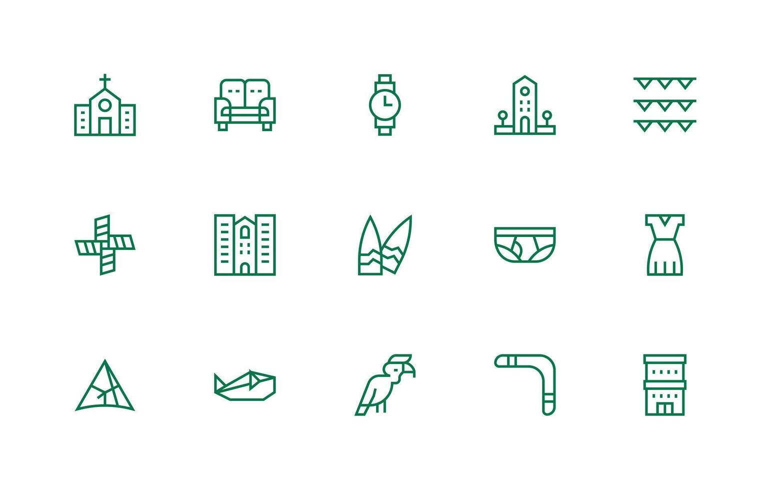 Regular Line Style Lineart Icons with 15 Vectors Neatly Designed Icons for Web Platforms