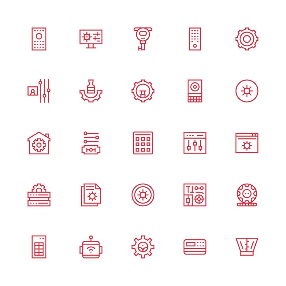 Medium Stroke Outline Icons from Control Panel Set with 25 Vectors Detailed Icon Collection for Design Systems