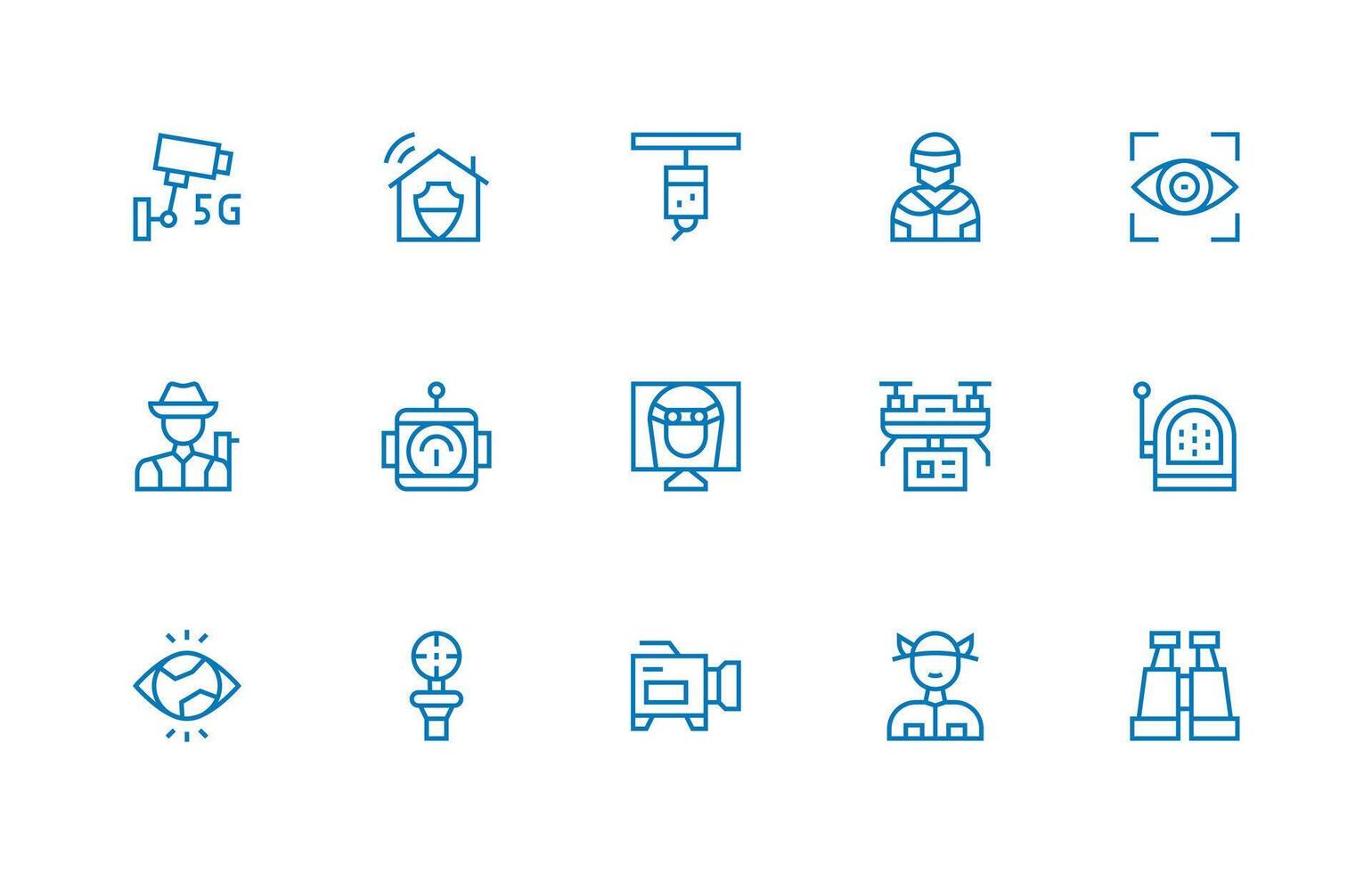 Regular Line Icons from Surveillance Set with 15 Vectors Dashboard Icon Series