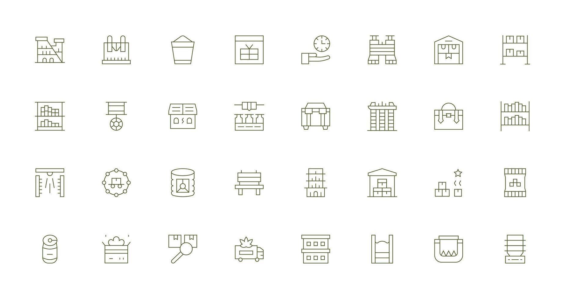 Logistic featuring 32 Icons in Thin Line Design Multi-Style Icons for Creative Projects vector