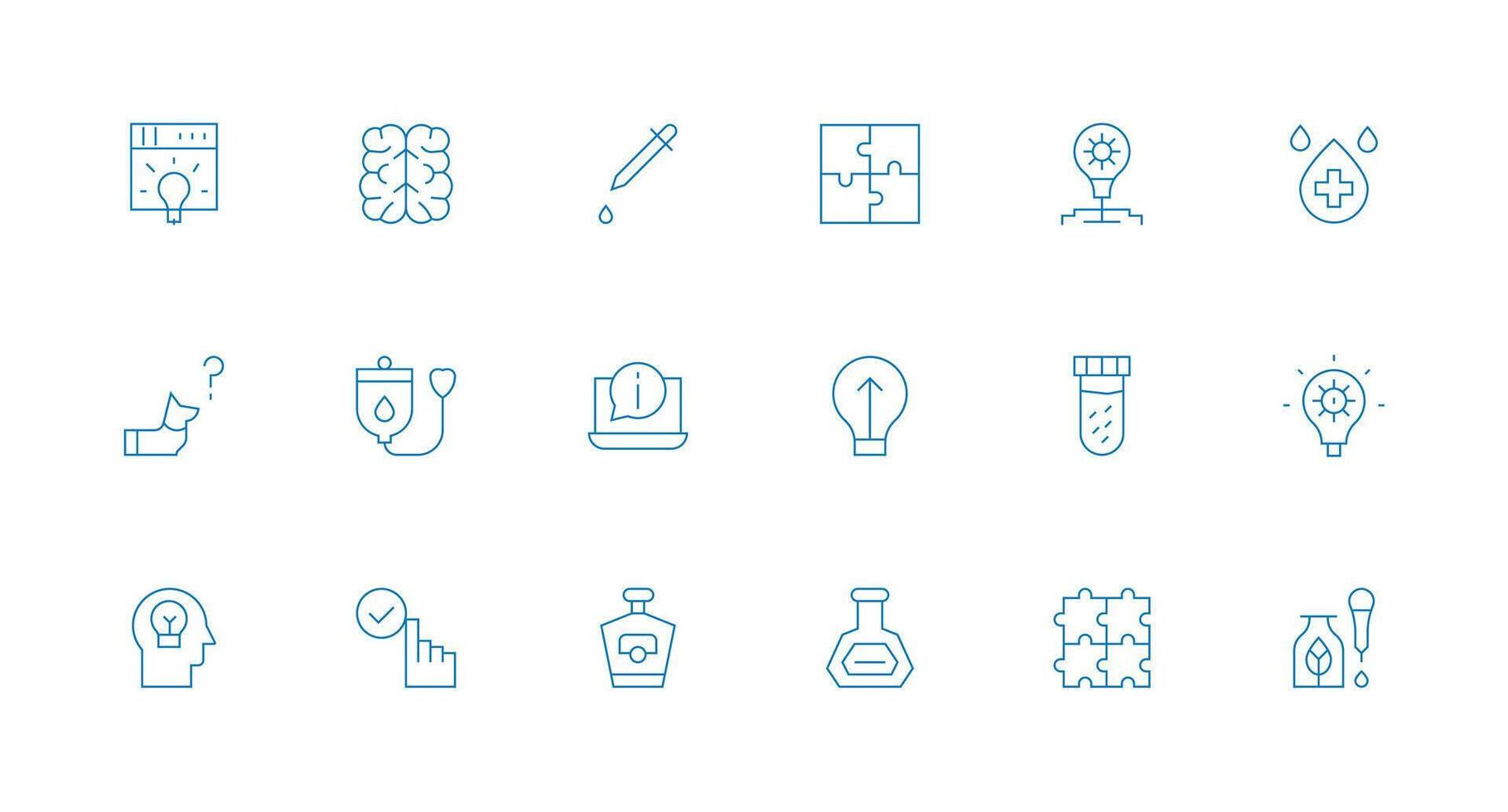 Solution Design Icons featuring 18 in Minimal Line Style Modern Icon Set vector