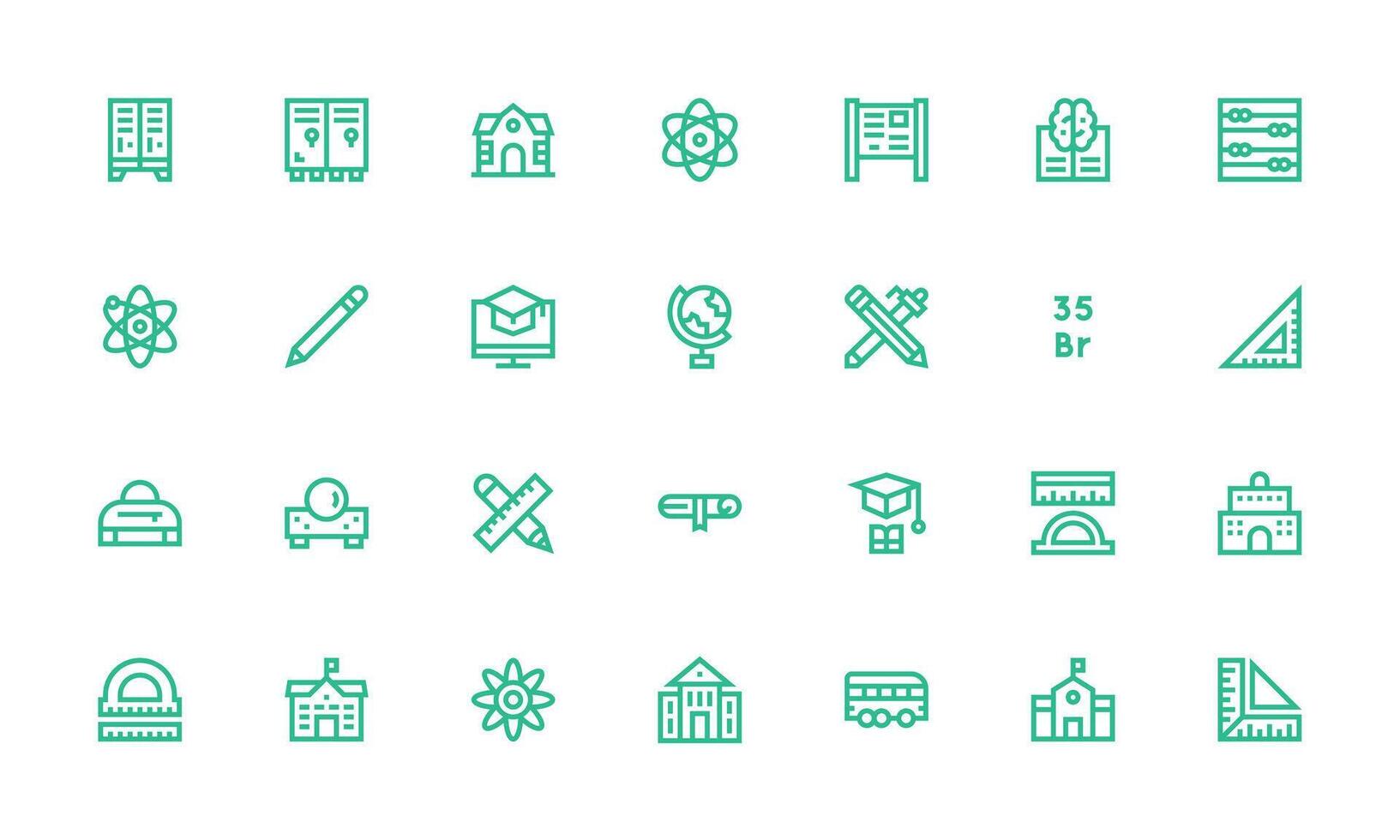28 Icons for School in Bold Line Format Customizable Icon Series for Mobile Screens vector
