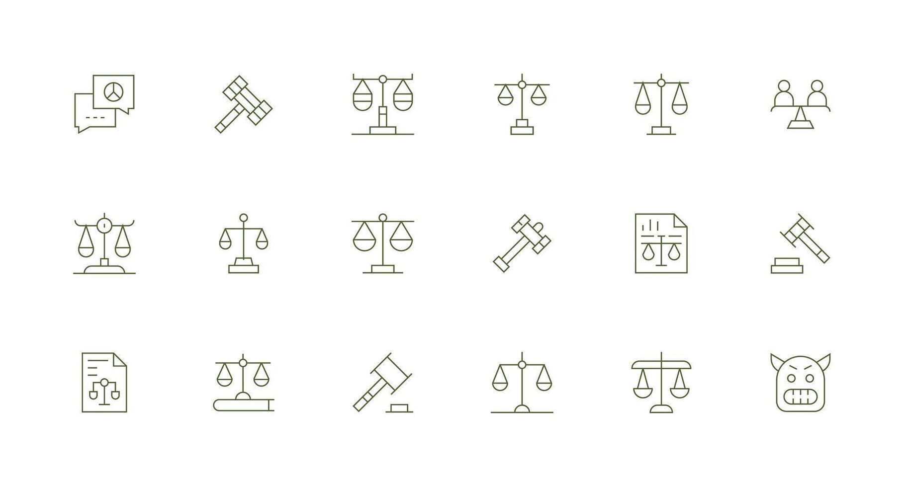 18 Minimal Line Style Icons from Dispute Collection Flexible Icon System for Web Interfaces vector