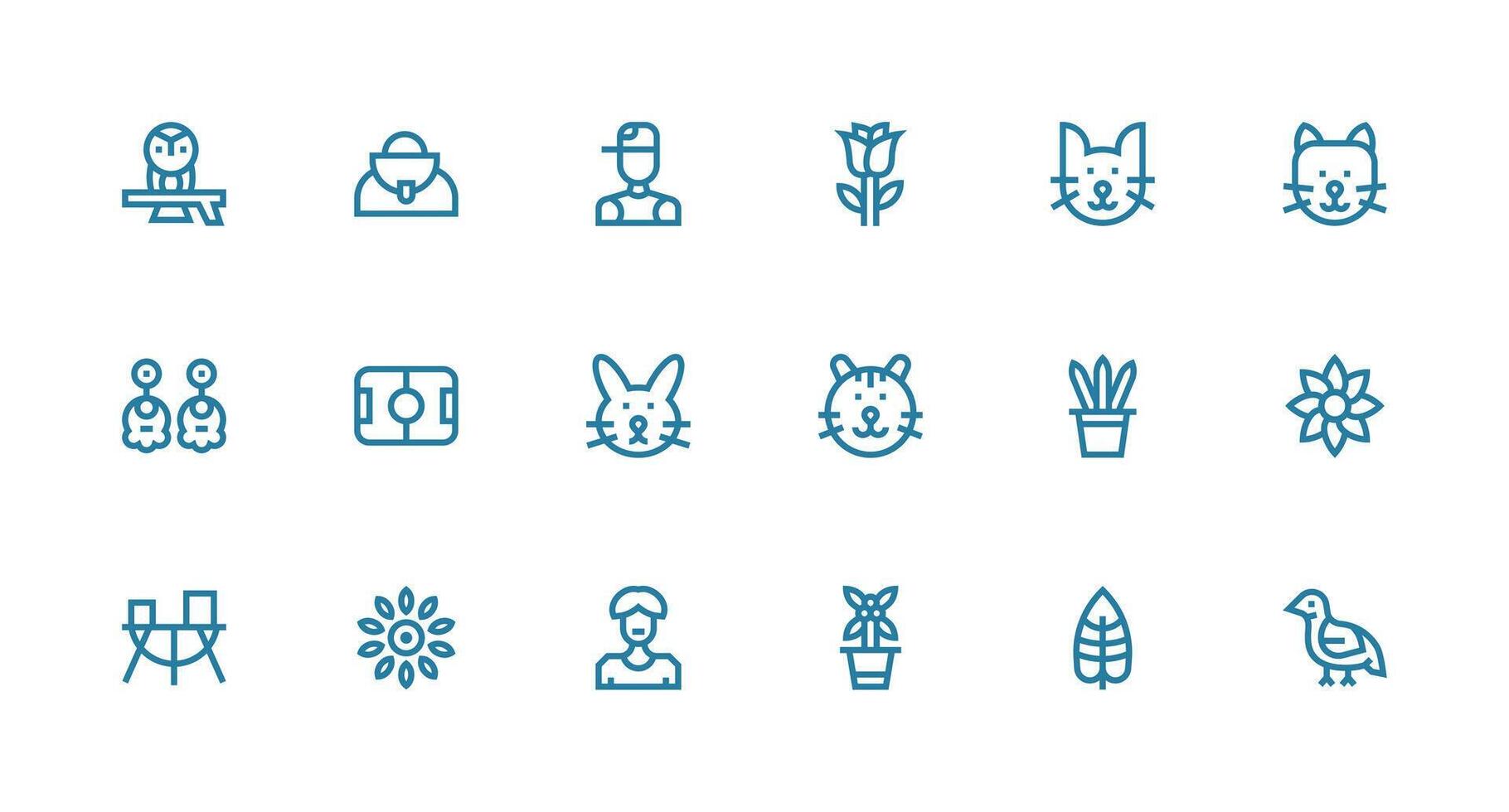 Simple Design Visual Pack containing 18 Strong Stroke Line Icons Editable Icon Collection vector
