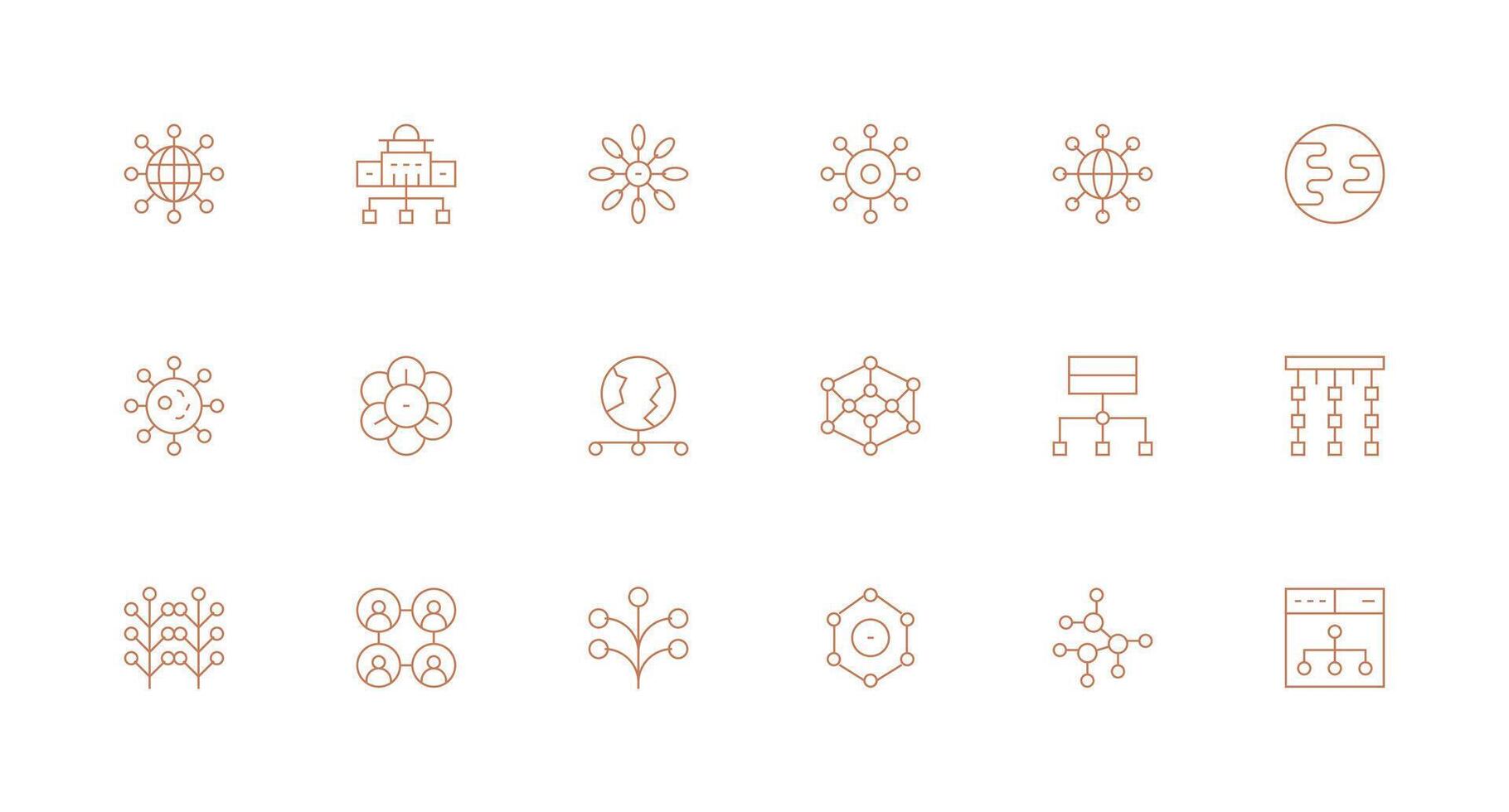 Minimal Line Icons from Links Set with 18 Vectors Essential Icon Set for Teams