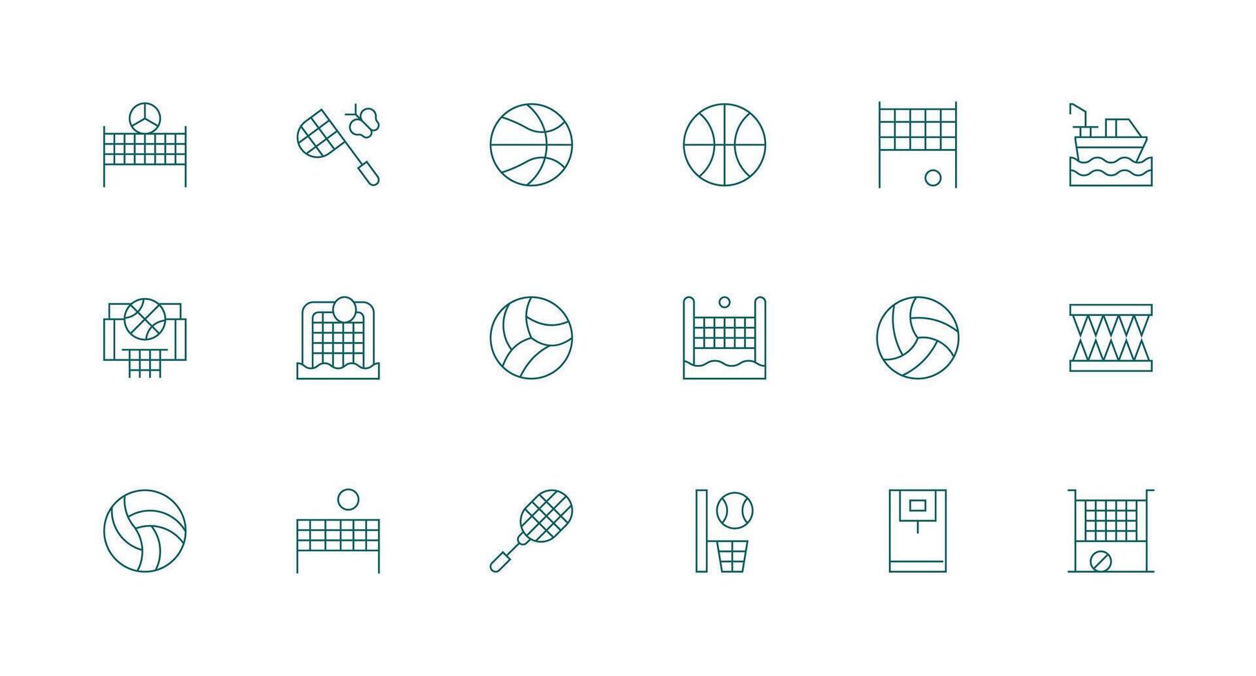 Net Set with 18 Minimal Line Icons UI and UX Focused Icon Collection vector