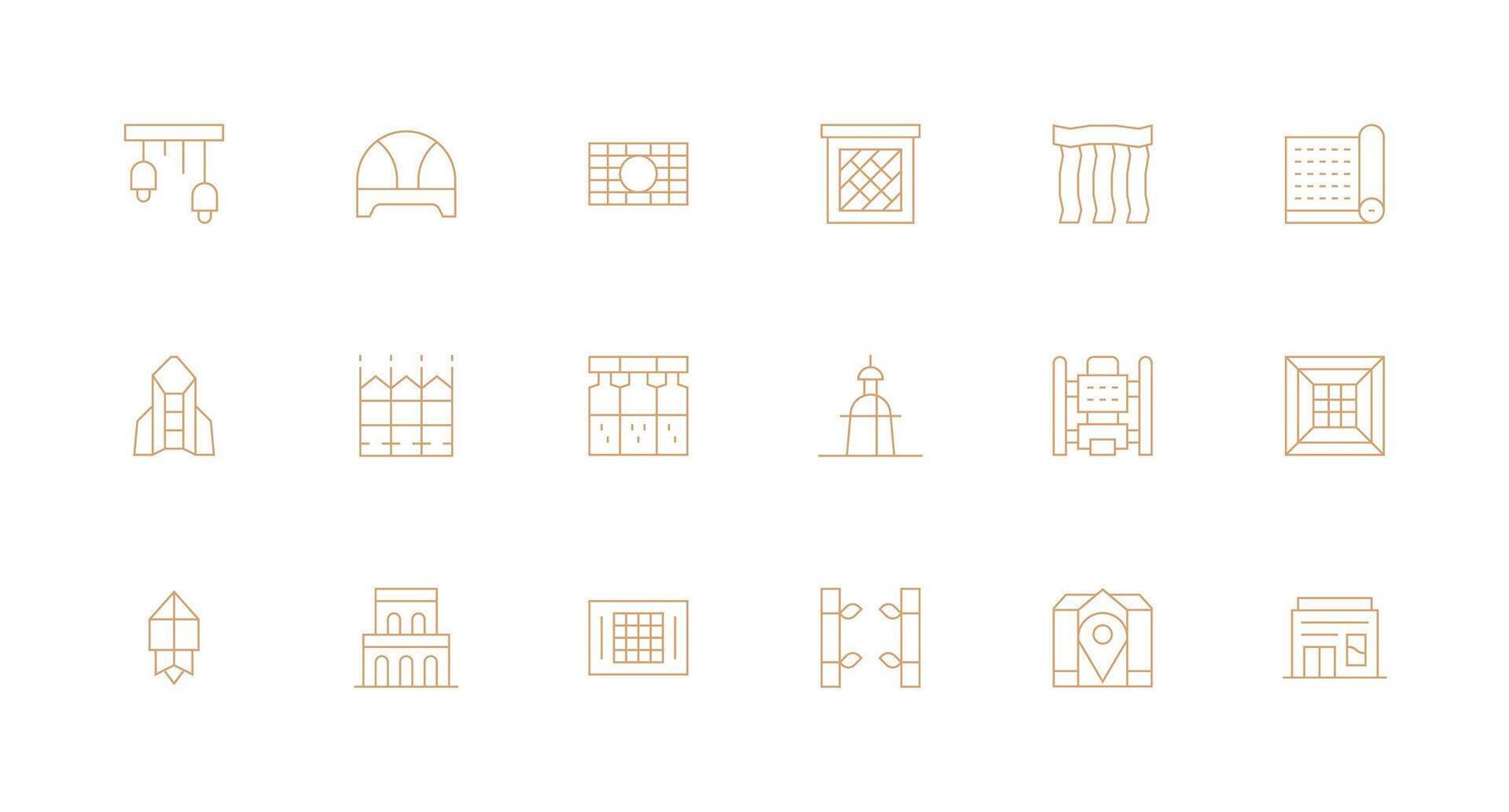Architectural including 18 Minimal Line Illustrations Sharp Icons for Presentations vector